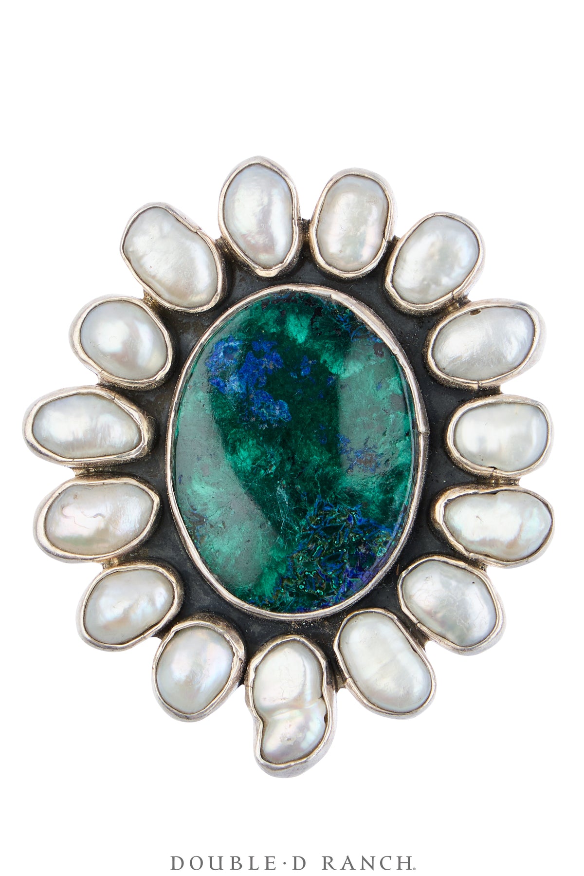Ring, Federico, Cluster, Azurite, Malachite,  Mother of Pearl, Hallmark, Contemporary, 2081