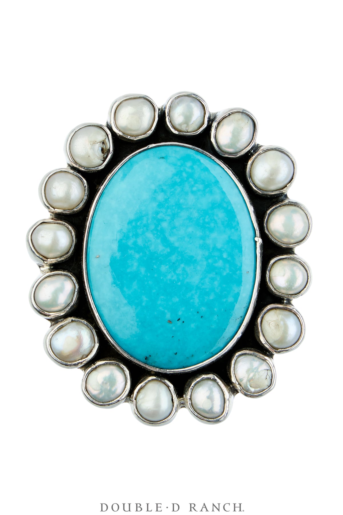 Ring, Federico, Cluster, Turquoise, Mother of Pearl, Hallmark, Contemporary, 2083