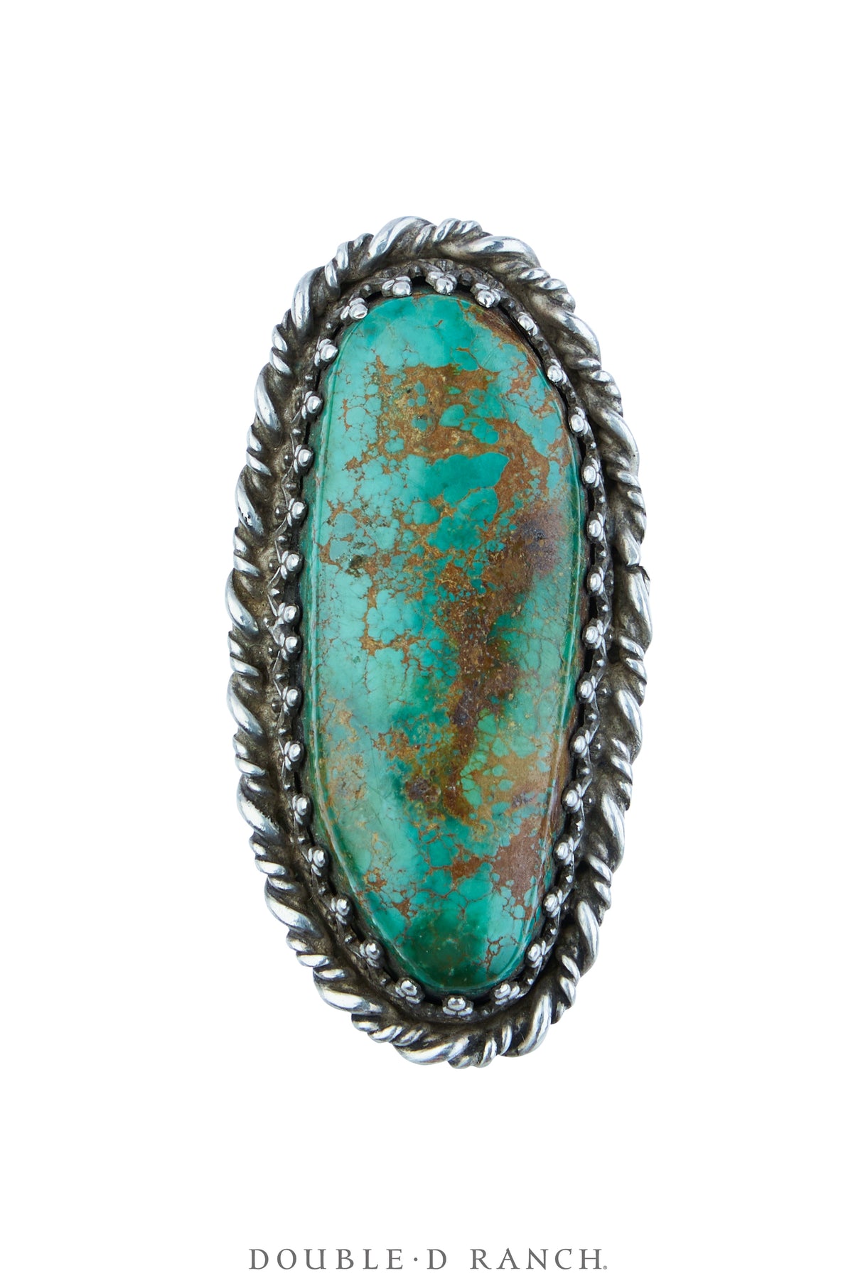 Ring, Natural Stone, Turquoise, Royston, Hallmark, Vintage 7, 2086