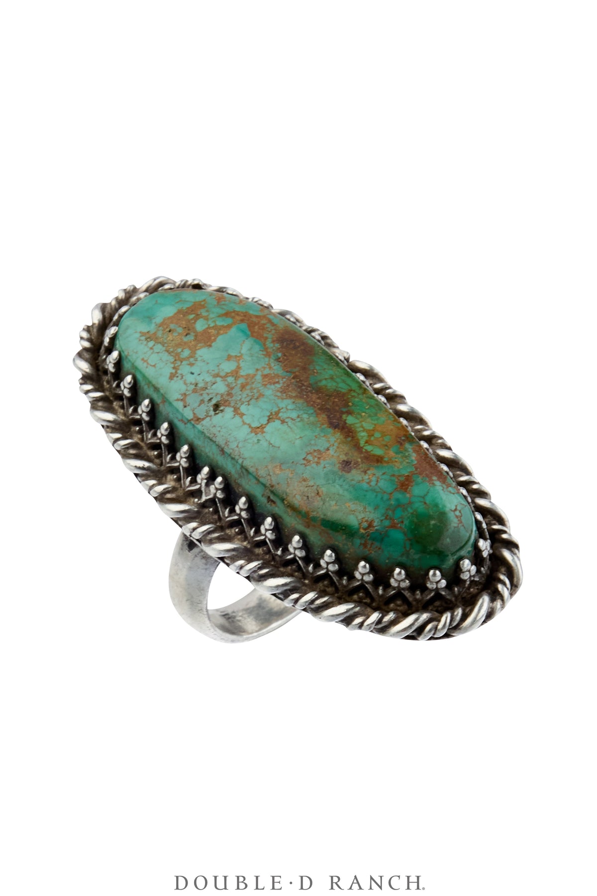 Ring, Natural Stone, Turquoise, Royston, Hallmark, Vintage 7, 2086