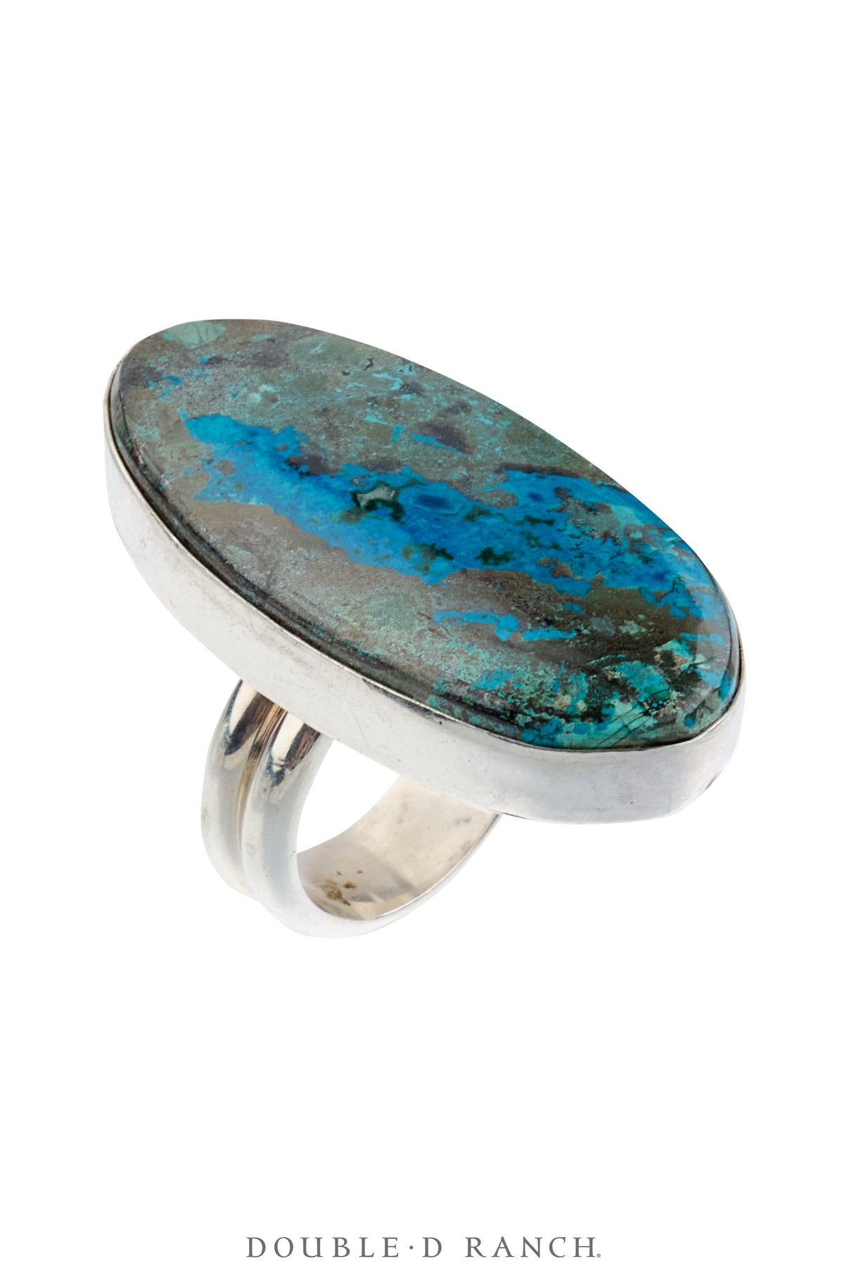 Ring, Natural Stone, Azurite, Malachite, Single Stone, Vintage, 2088