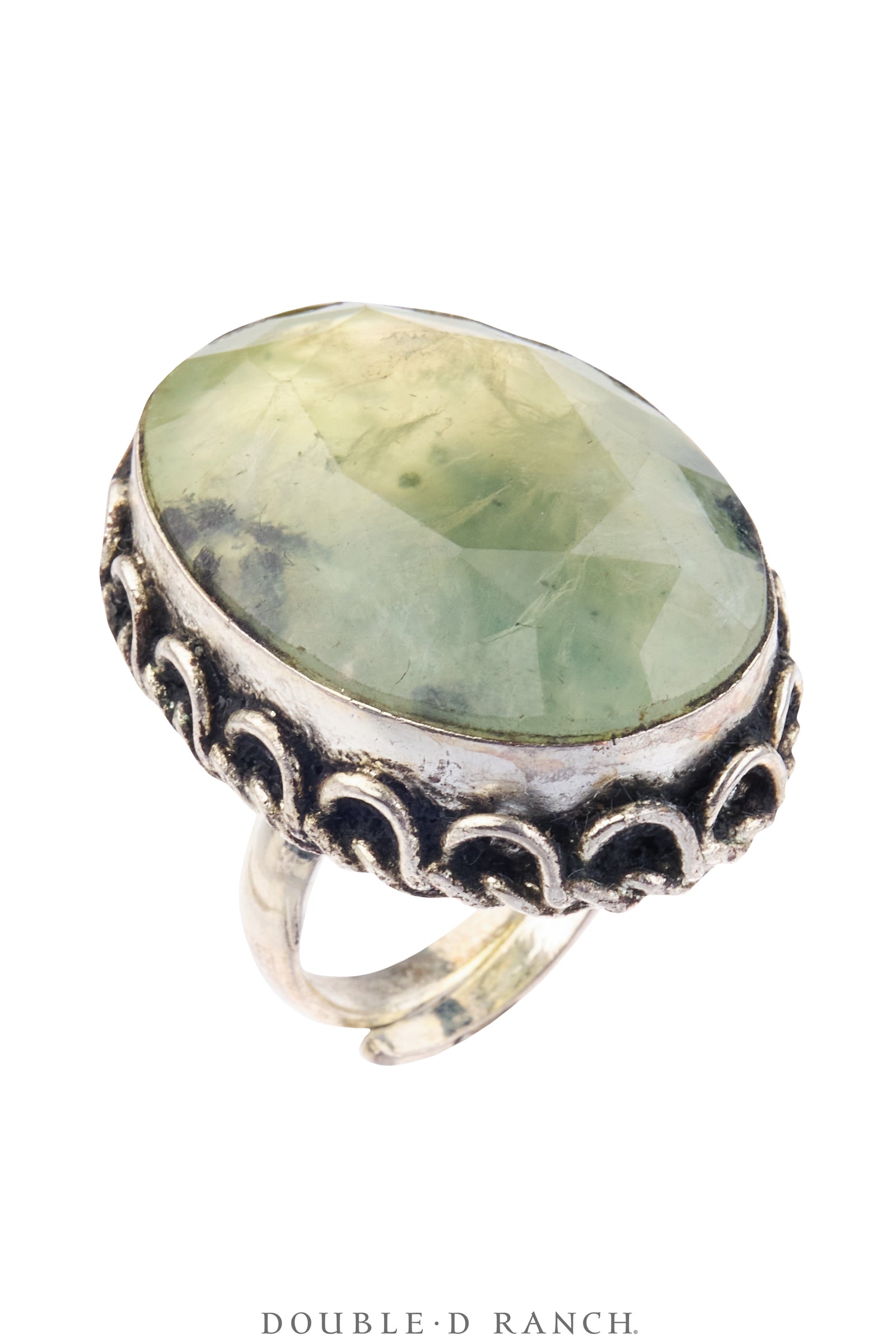 Ring, Faceted Jewel, Prehnite, Contemporary, 2109