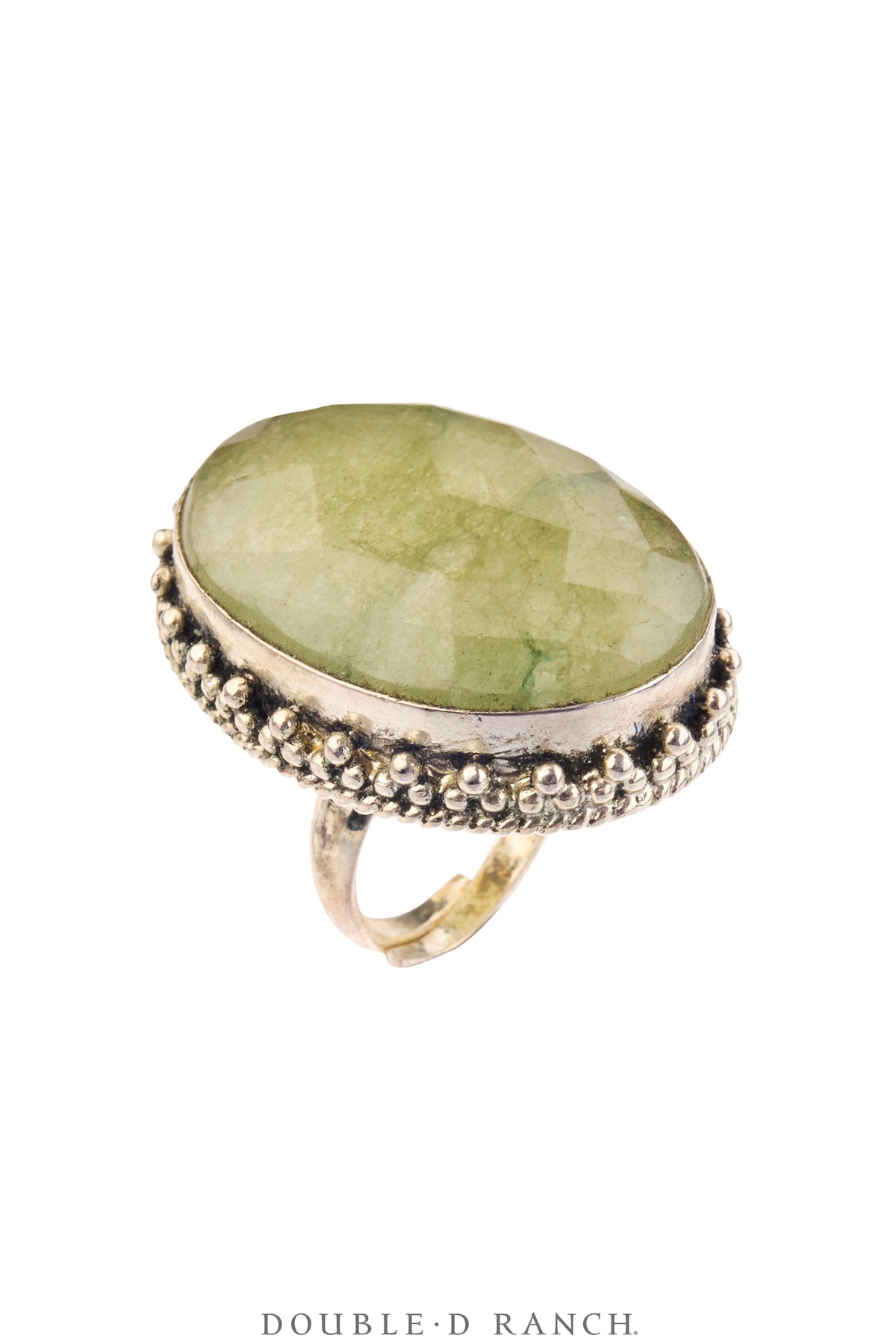 Ring, Faceted Jewel, Prehnite, Contemporary, 2110
