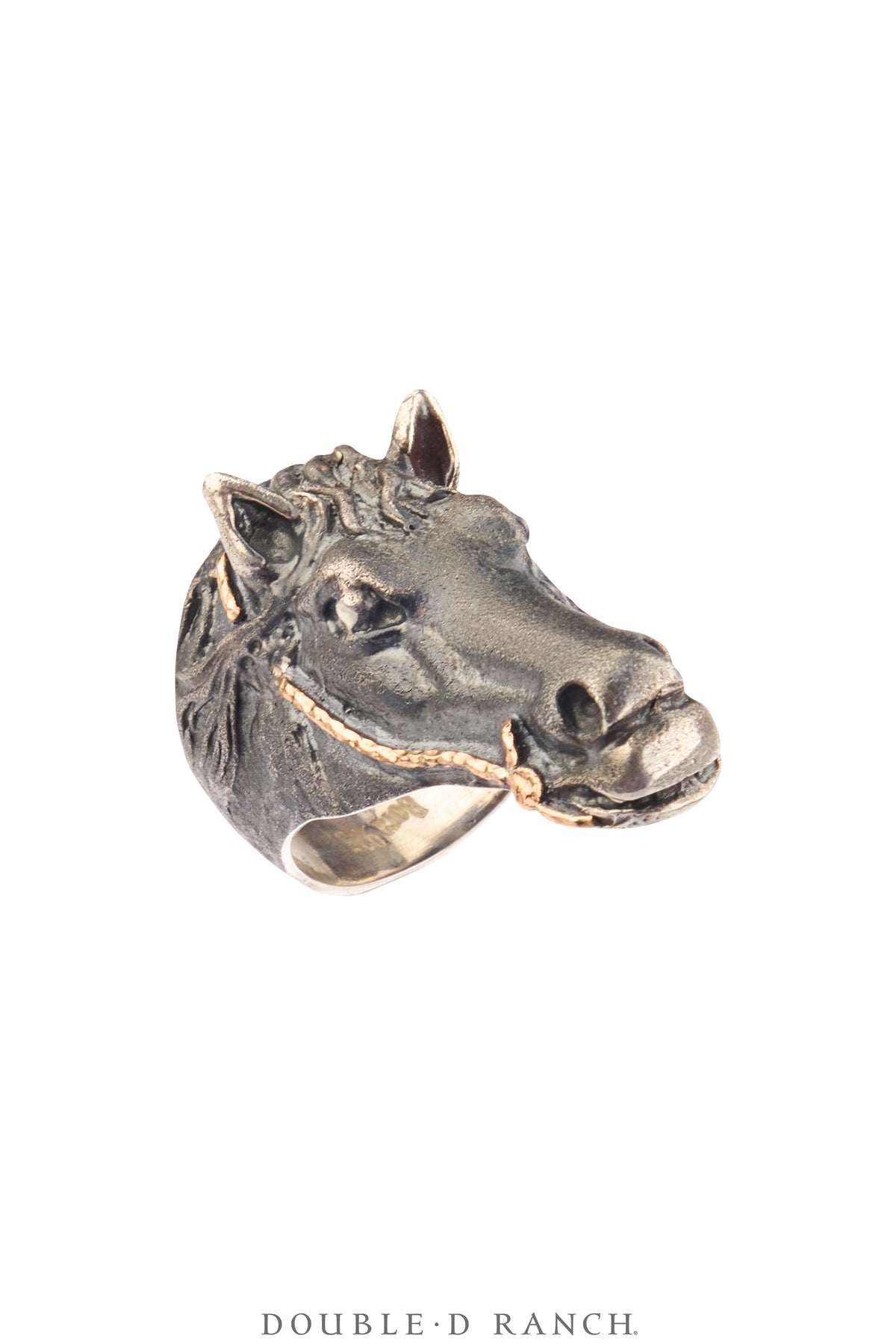 Ring, Statement, Faceted Jewels, Horse Head, 24k Gold, Hallmark, Contemporary, 2132