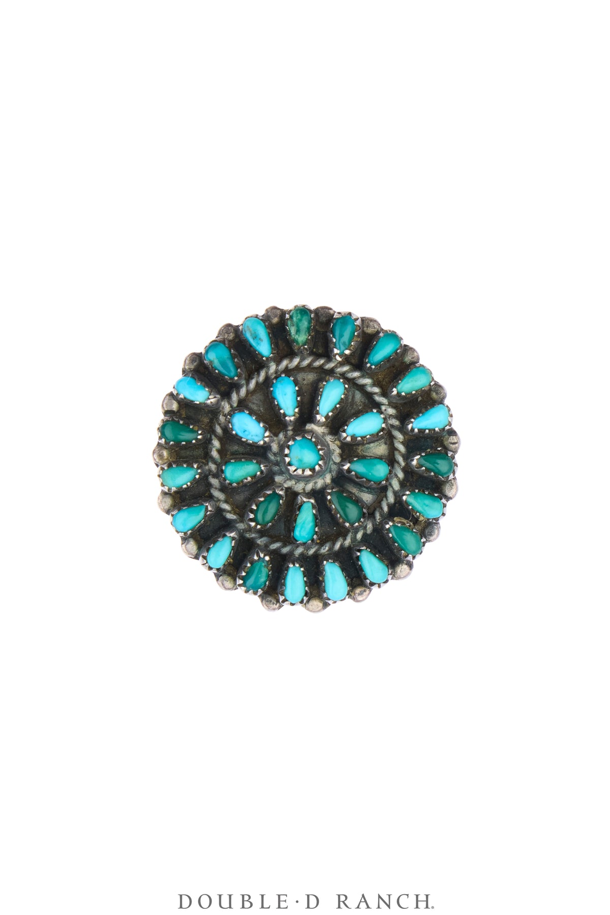 Ring, Cluster, Turquoise, Petite Point, Trader's Code, Old Pawn, Early, 2139