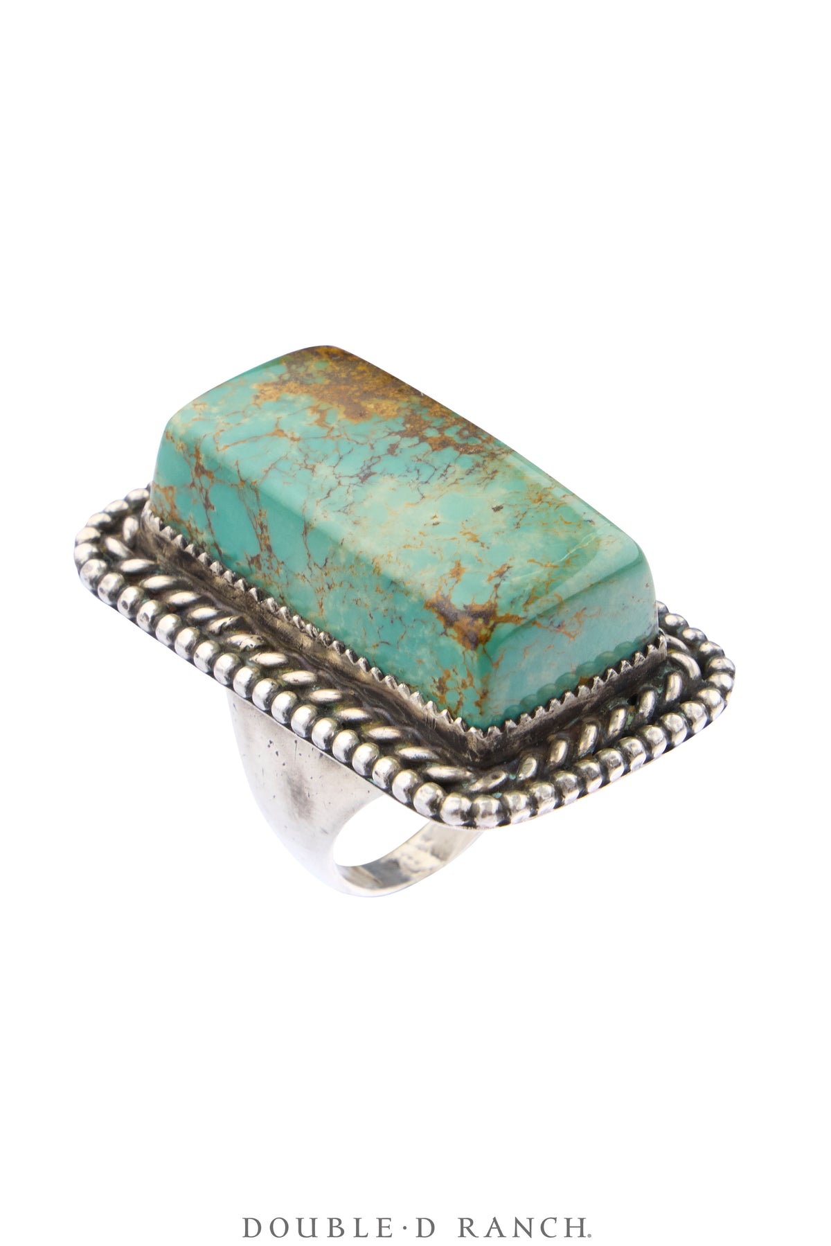 Ring, Natural Stone, Turquoise, High Set, Hallmark, Vintage, 2141