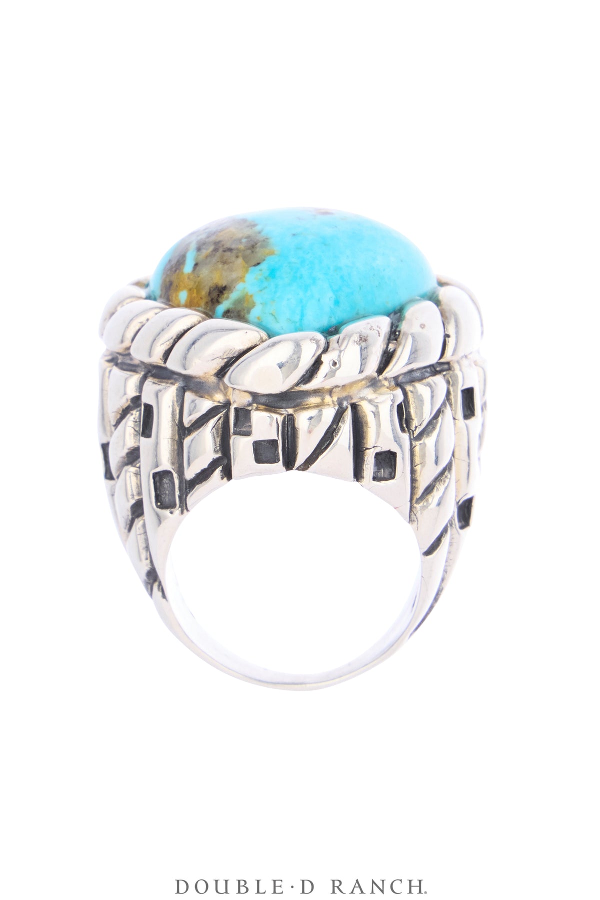 Ring, Dian Malouf, Kingman Turquoise, Sterling Silver, Hallmark, Contemporary, 2142