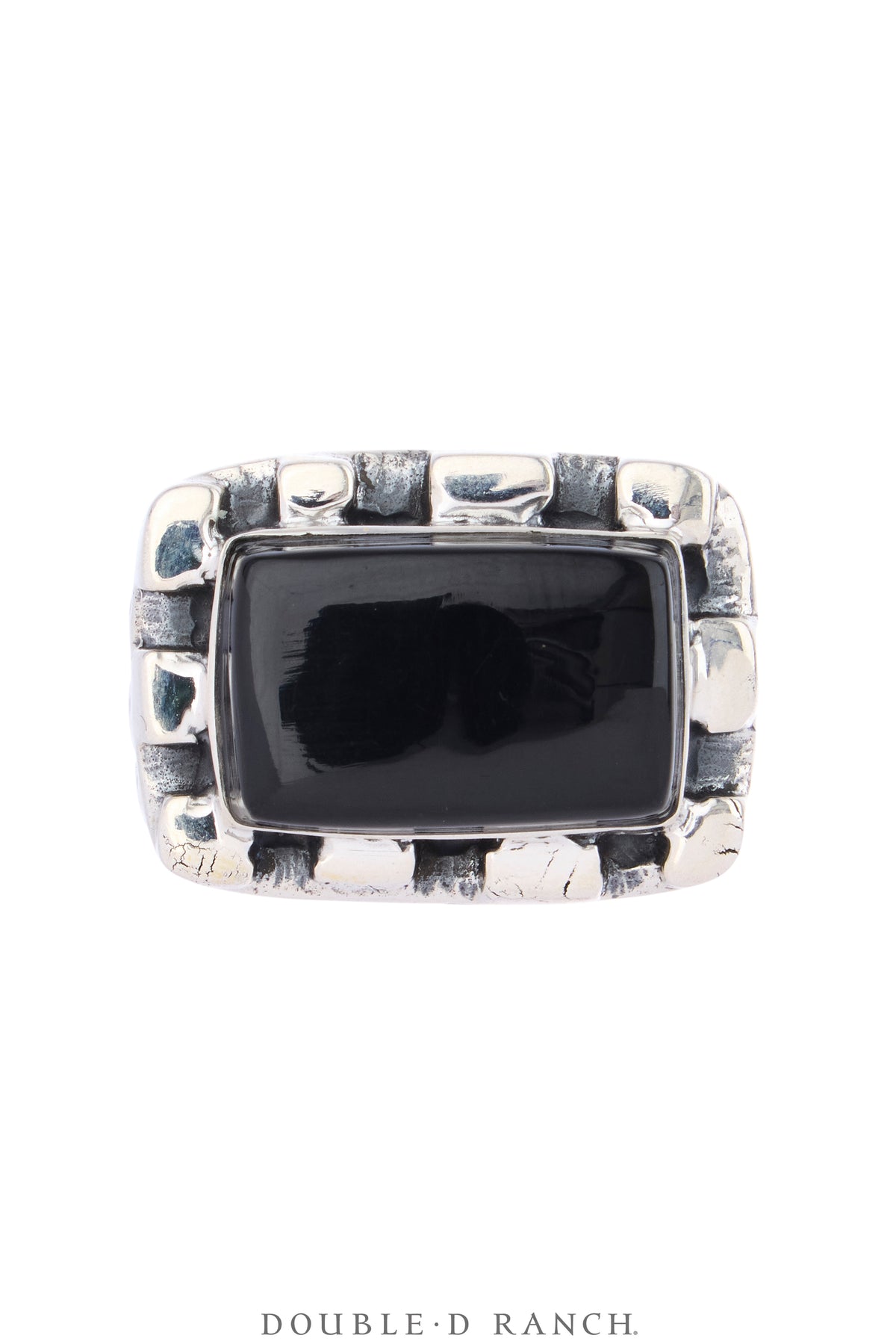 Ring, Dian Malouf, Onyx, Sterling Silver, Hallmark, Contemporary, 2143
