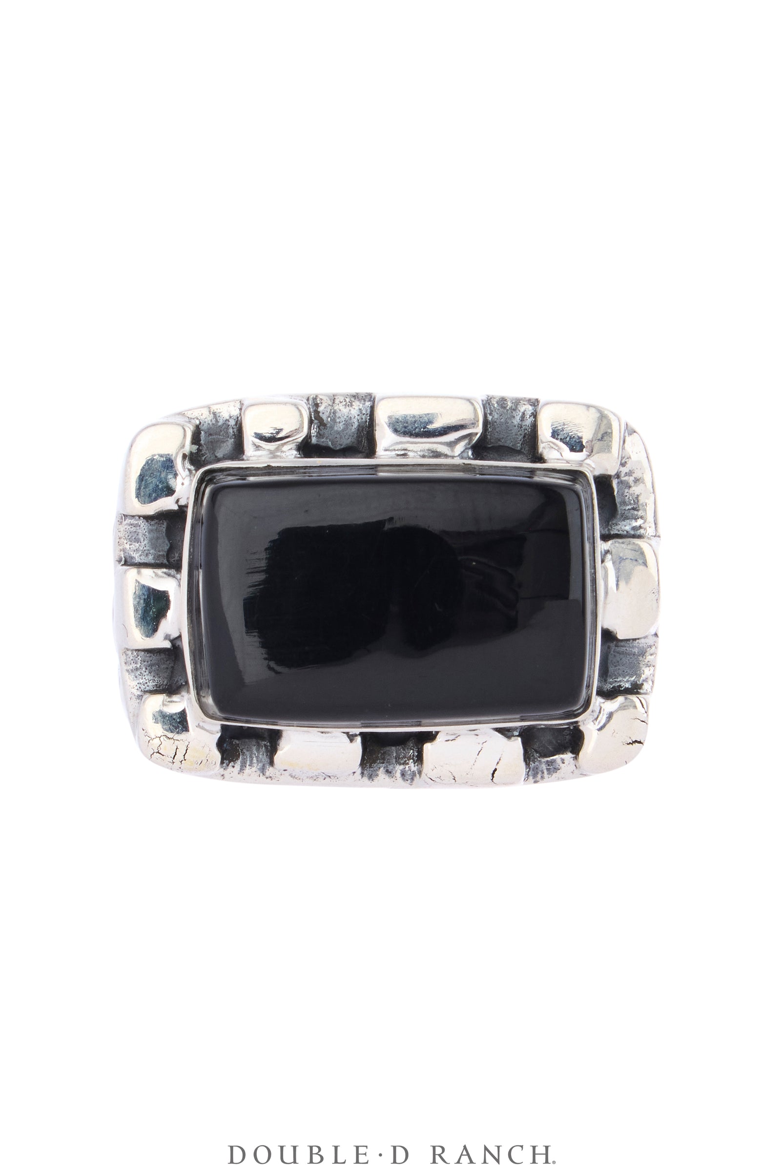 Ring, Dian Malouf, Onyx, Sterling Silver, Hallmark, Contemporary, 2143