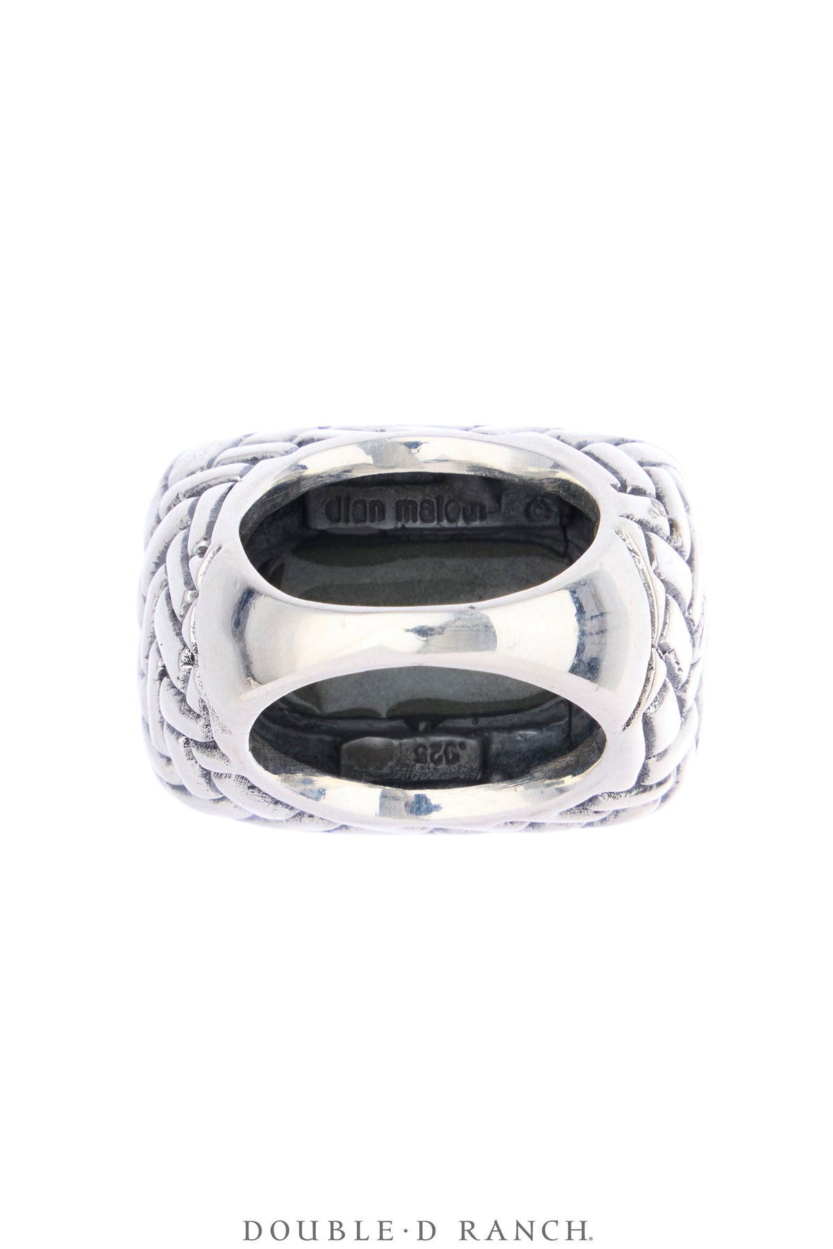 Ring, Dian Malouf, Onyx, Sterling Silver, Hallmark, Contemporary, 2143