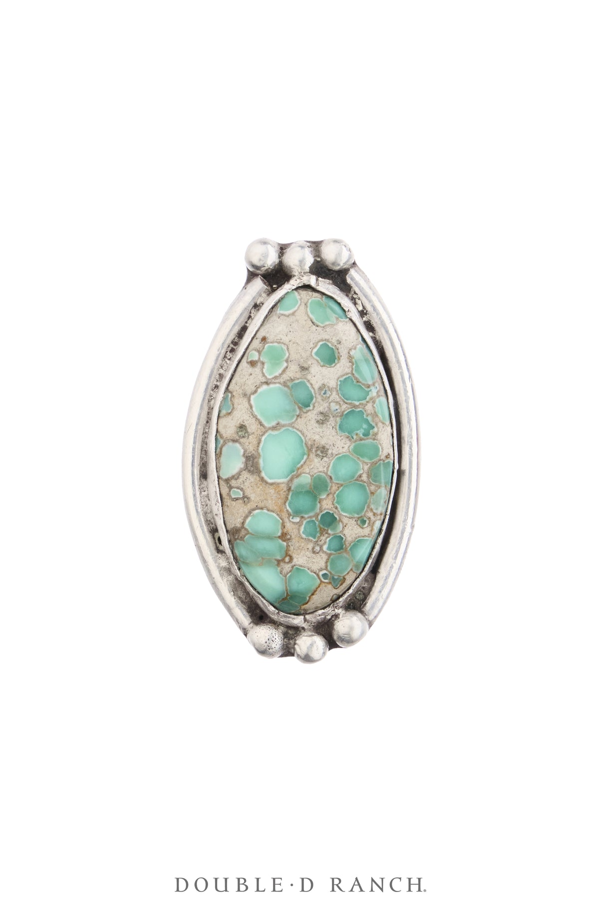 Ring, Natural Stone, Turquoise With Great Matrix, Sans Hallmark, Vintage, 2147