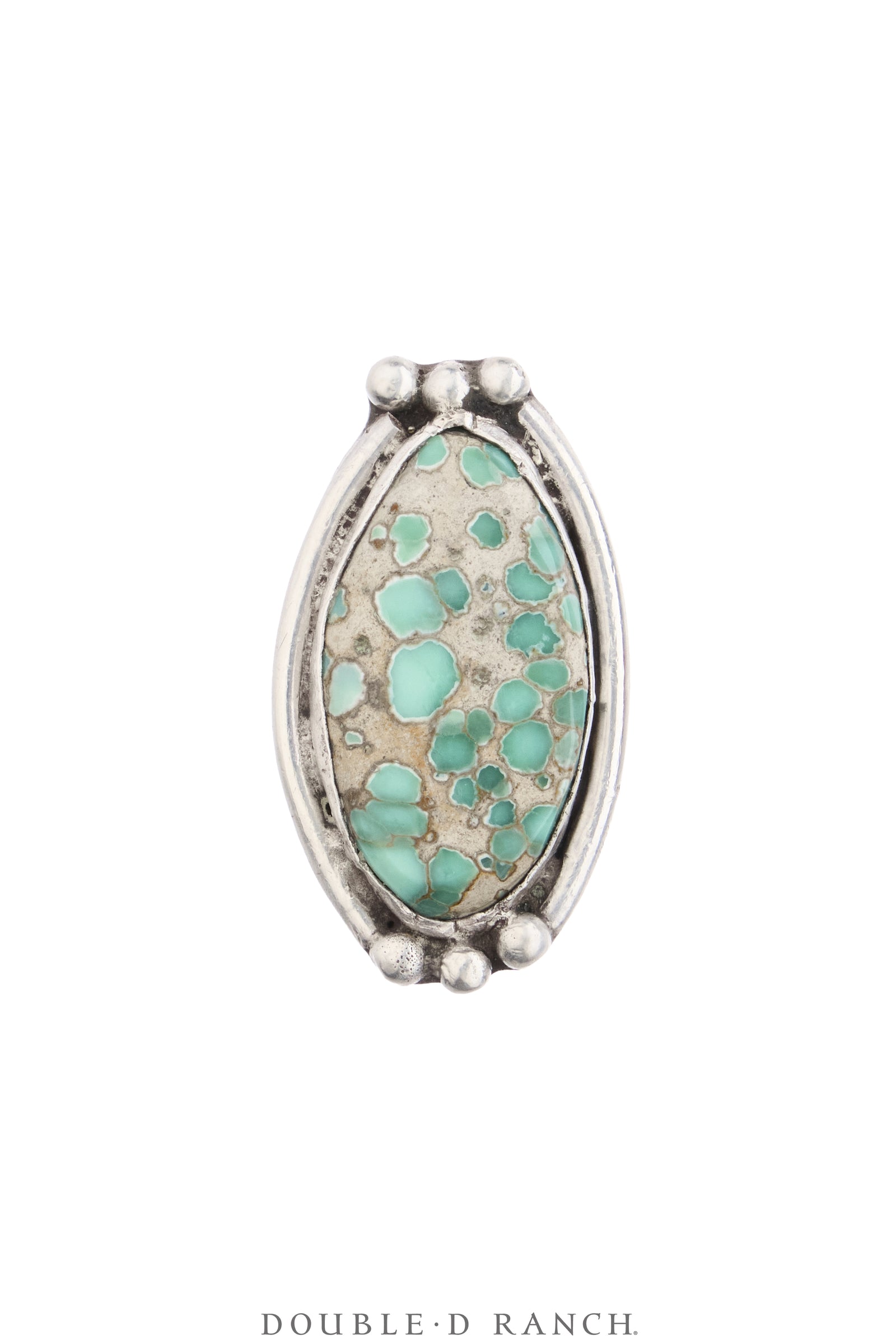 Ring, Natural Stone, Turquoise With Great Matrix, Sans Hallmark, Vintage, 2147