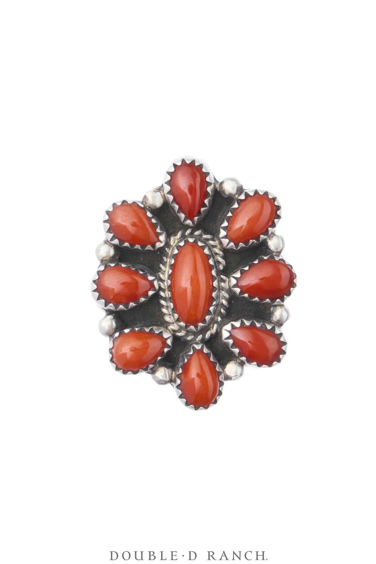 Ring, Cluster, Coral, Sans Hallmark, Vintage, 2152