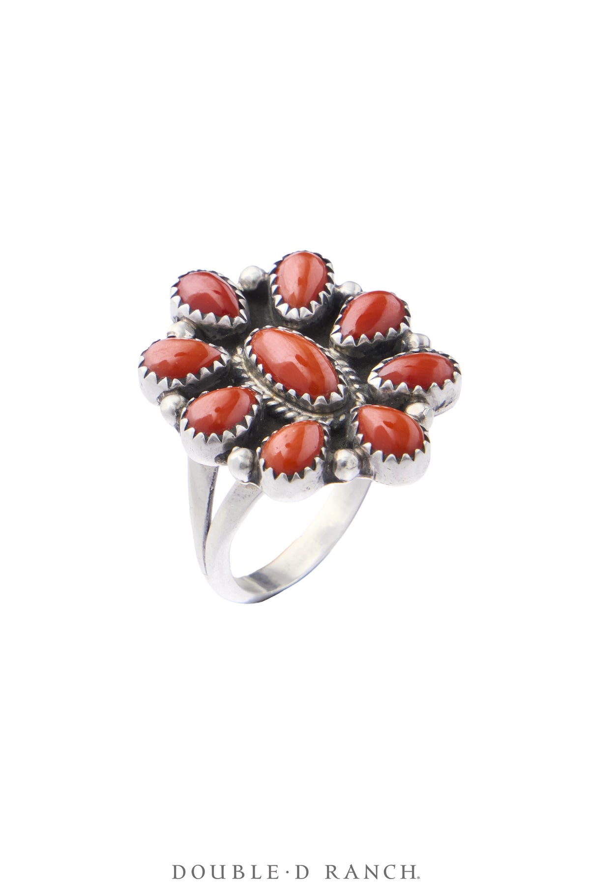 Ring, Cluster, Coral, Sans Hallmark, Vintage, 2152