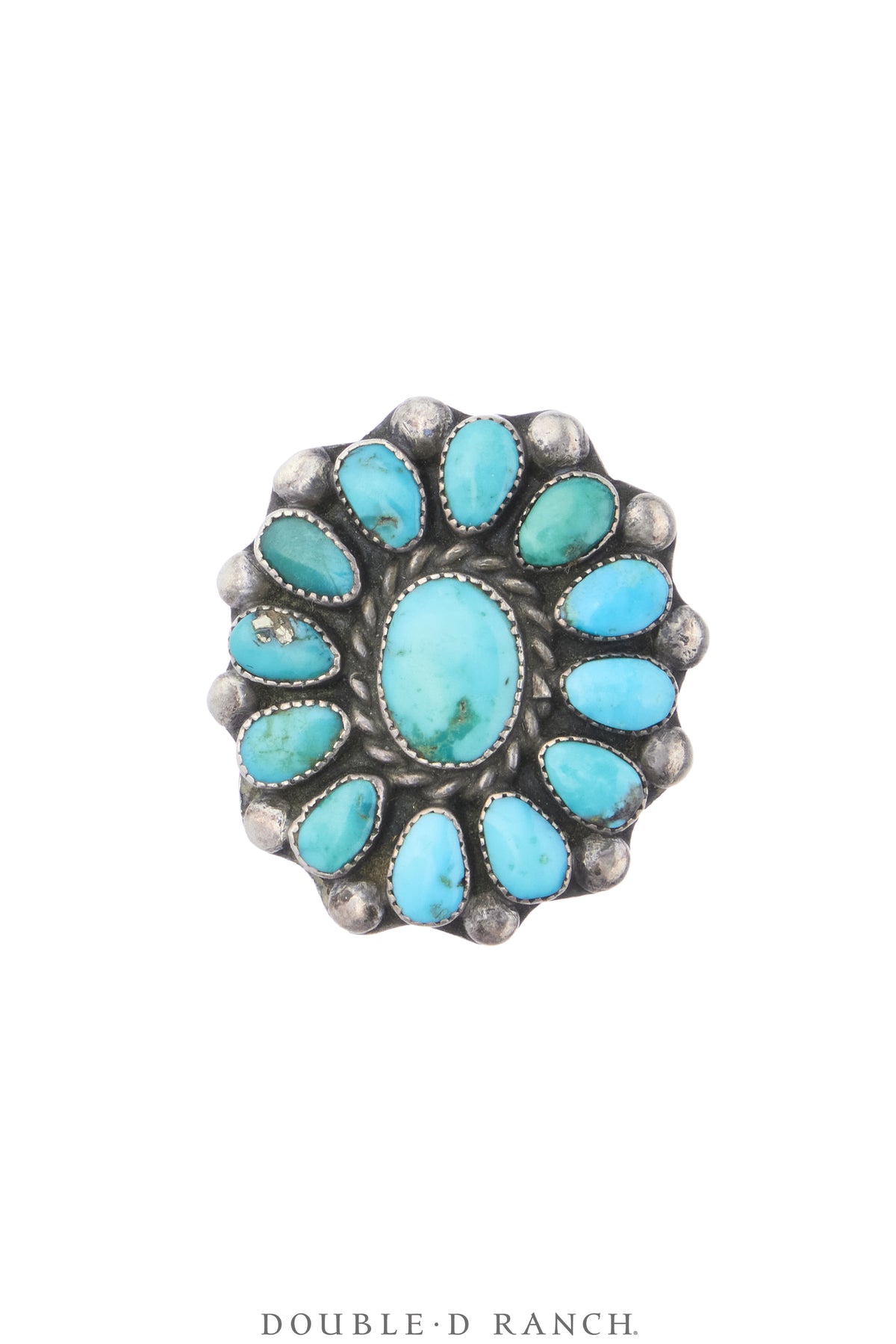 Ring, Cluster, Turquoise, Sans Hallmark, Vintage, 2160