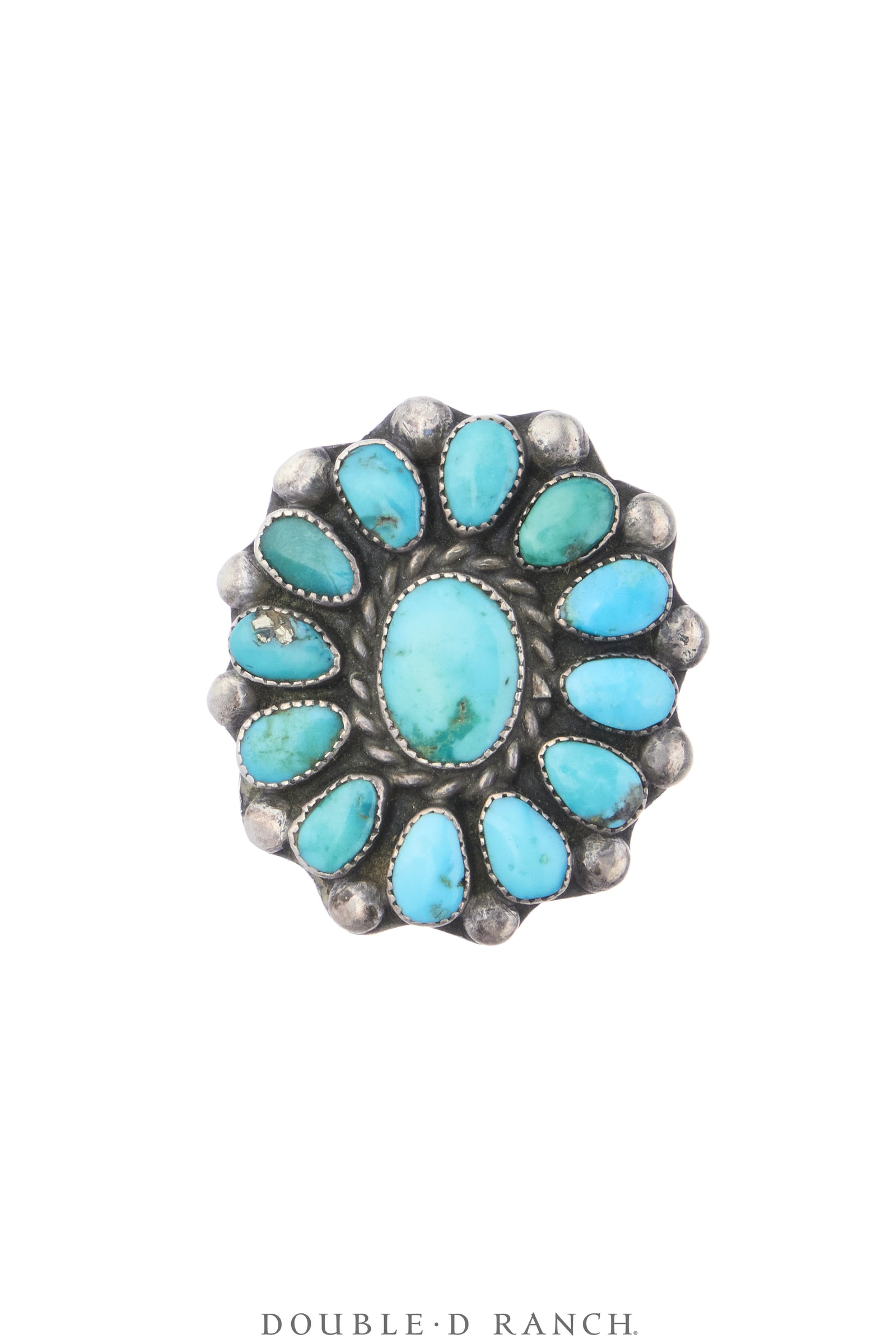 Ring, Cluster, Turquoise, Sans Hallmark, Vintage, 2160