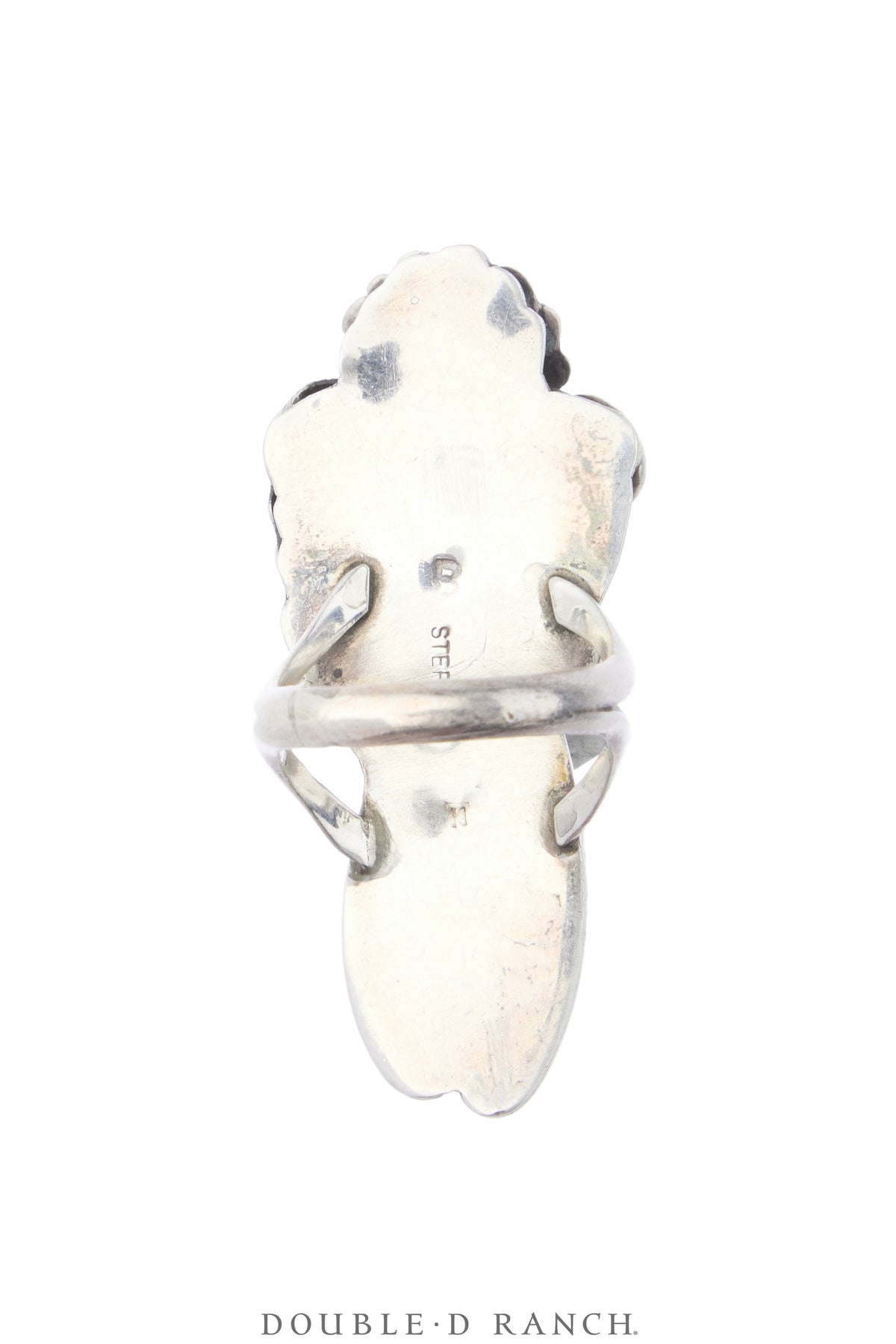 Ring, Natural Stone, Lapis, Appliqué, Hallmark, Vintage, 2161