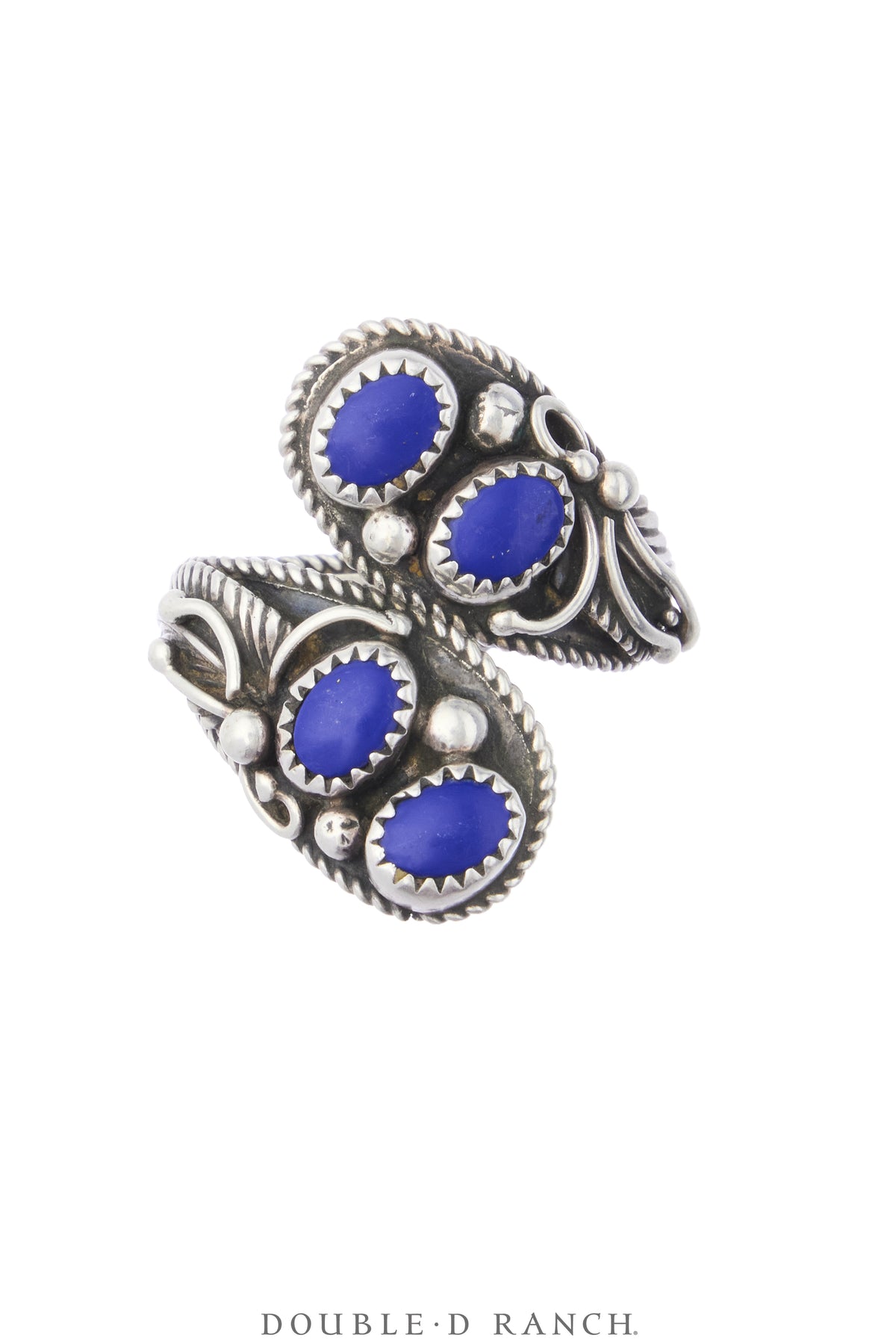 Ring, Wrap, Lapis, Four Stones, Hallmark, Vintage, 2163