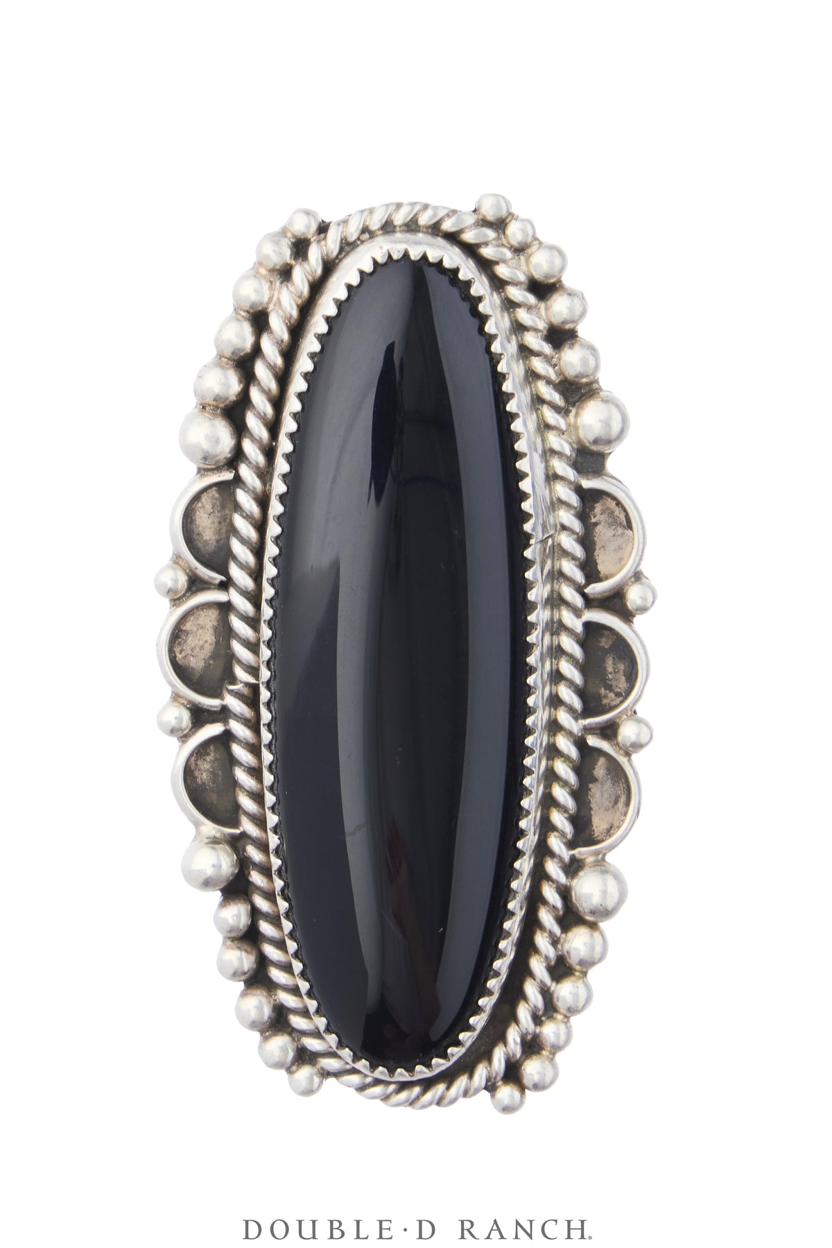 Ring, Natural Stone, Onyx, Long Oval, Hallmark, Vintage, 2165