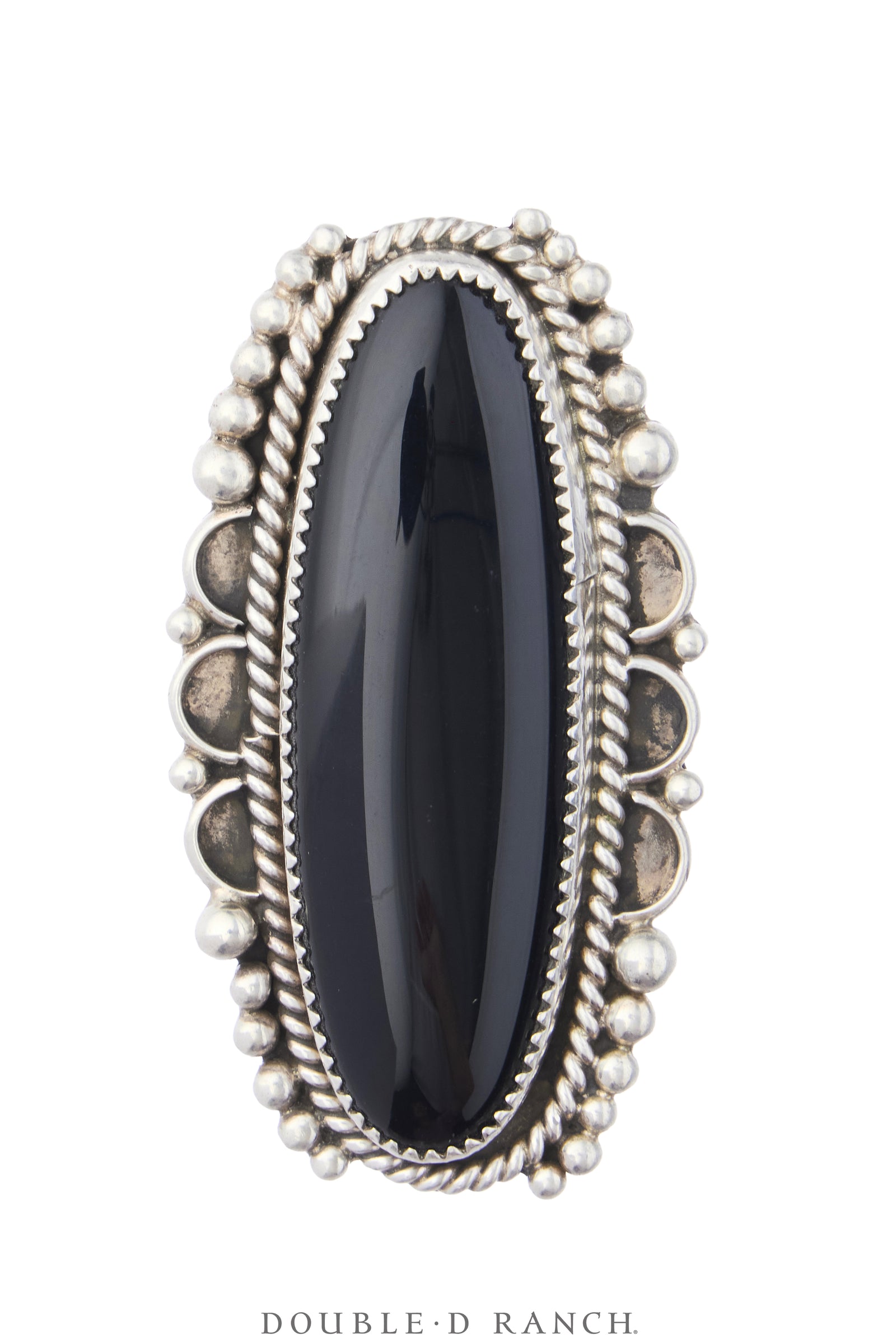 Ring, Natural Stone, Onyx, Long Oval, Hallmark, Vintage, 2165