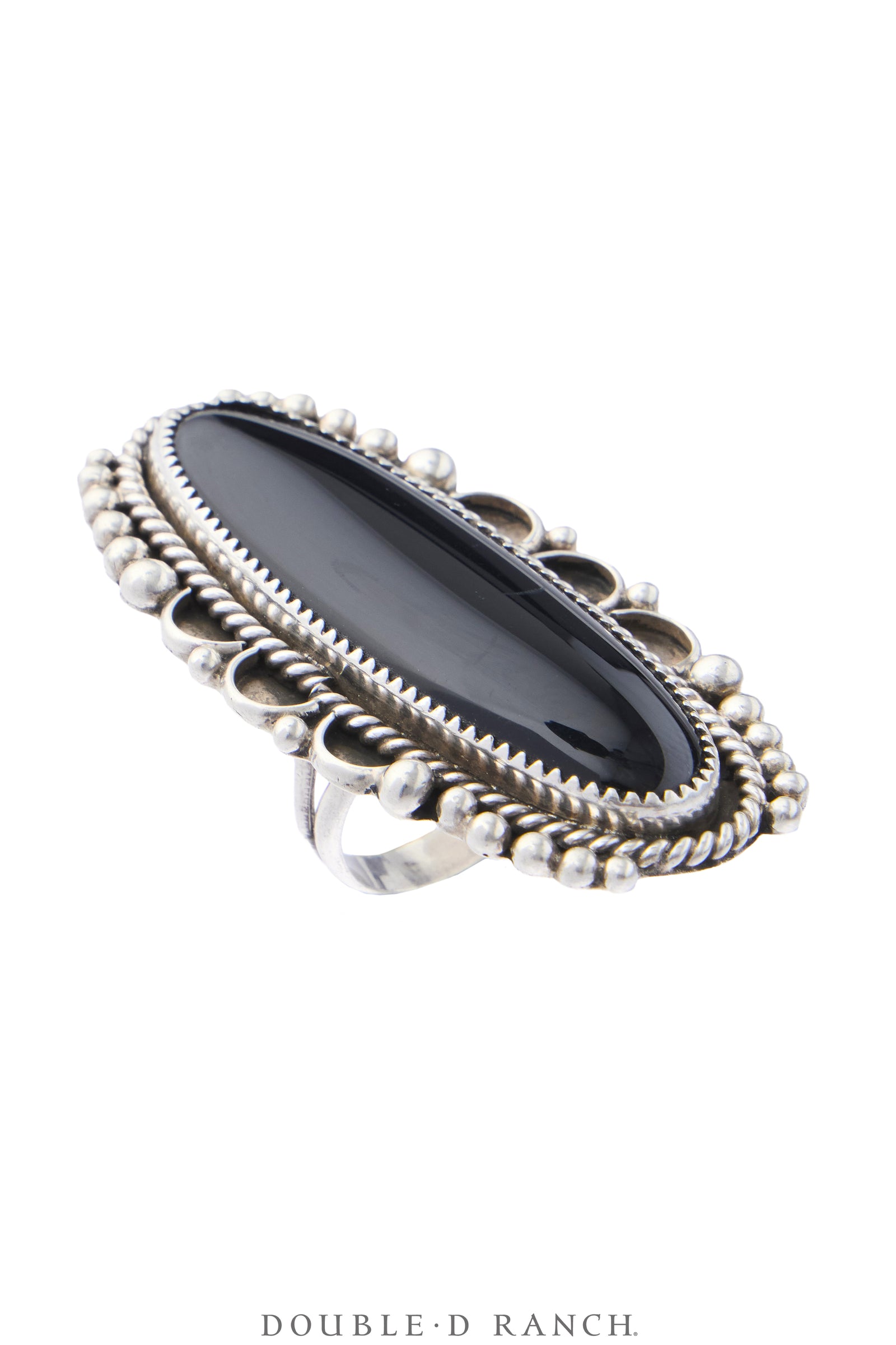 Ring, Natural Stone, Onyx, Long Oval, Hallmark, Vintage, 2165