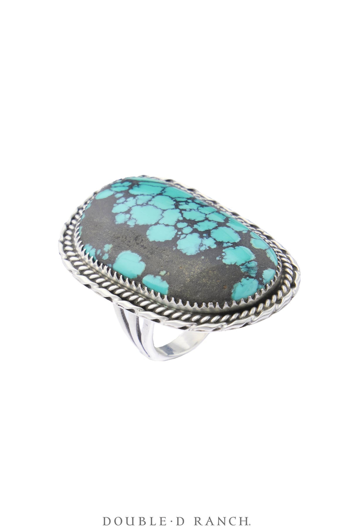 Ring, Natural Stone, Turquoise, Heavy Matrix, Hallmark, Vintage, 2166