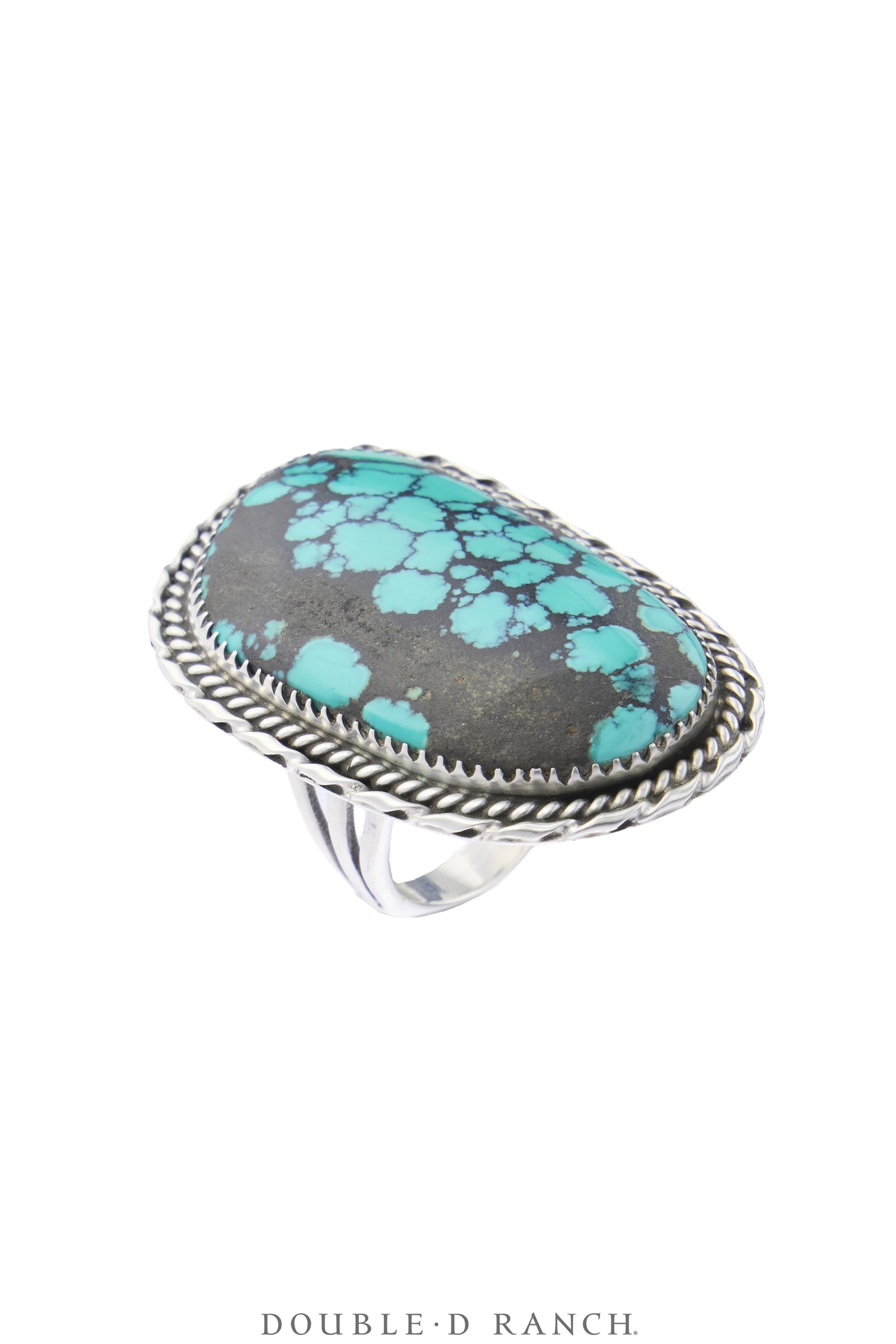 Ring, Natural Stone, Turquoise, Heavy Matrix, Hallmark, Vintage, 2166