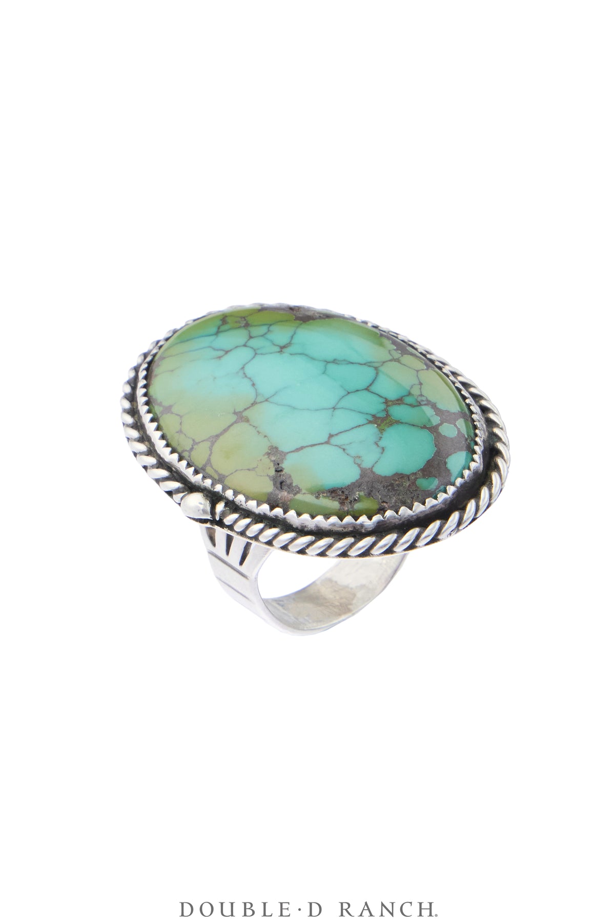 Ring, Natural Stone, Turquoise, Heavy Matrix, Sans Hallmark, Vintage, 2167
