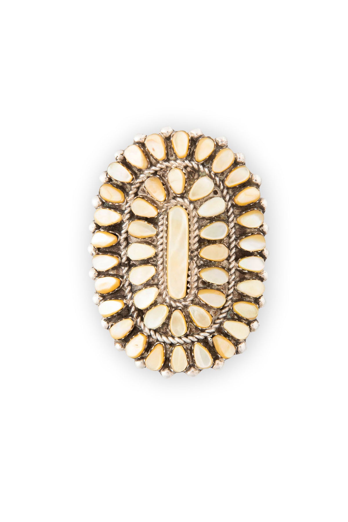 Ring, Cluster, Yellow Mother of Pearl. Hallmark, 435