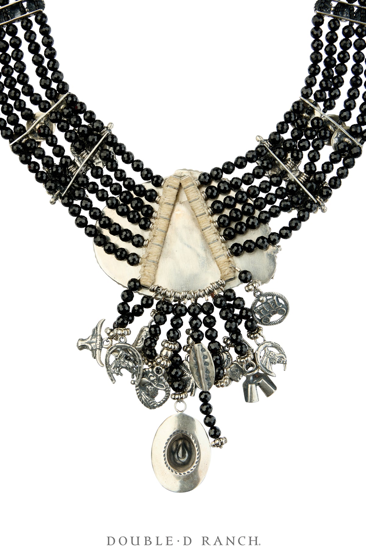 Necklace, MB, Collar, Karmina, Onyx Faceted With Up-Cycled Faux Schrimshaw, Contemporary, 172