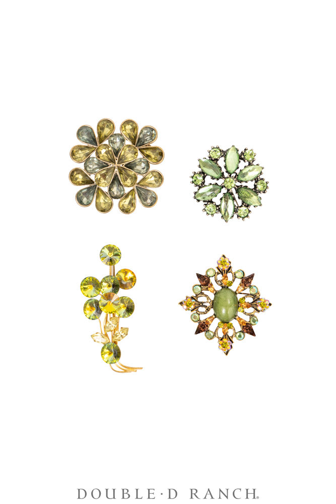 Pin, Gilded Set, Rhinestones, Vintage ‘50s-'60s, 1365