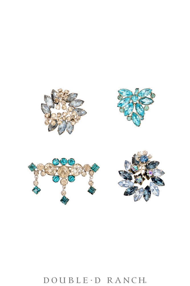 Pin, Gilded Set, Rhinestones, Vintage ‘50s-'60s, 1364
