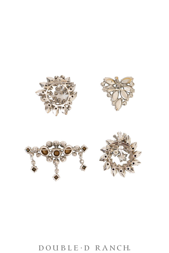 Pin, Gilded Set, Rhinestones, Vintage ‘50s-'60s, 1364