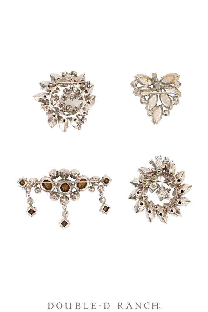 Pin, Gilded Set, Rhinestones, Vintage ‘50s-'60s, 1364