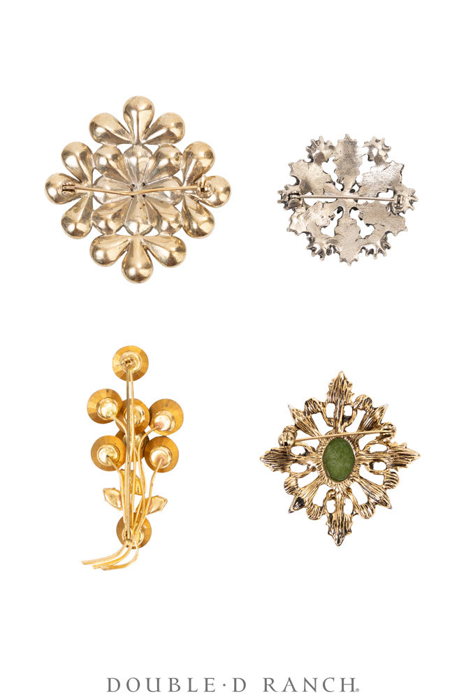Pin, Gilded Set, Rhinestones, Vintage ‘50s-'60s, 1365