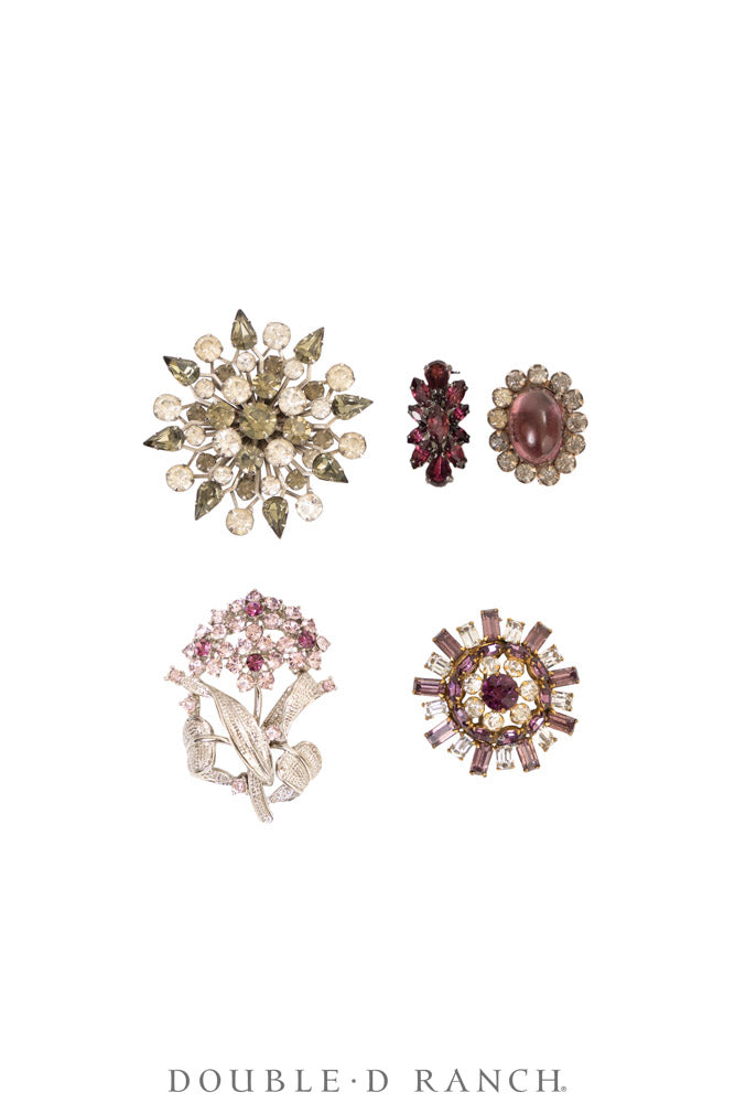 Pin, Gilded Set, Rhinestones, Vintage ‘50s-'60s, 1366