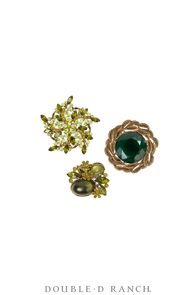 Pin, Gilded Set, Rhinestones, Vintage ‘50s-'60s, 1368