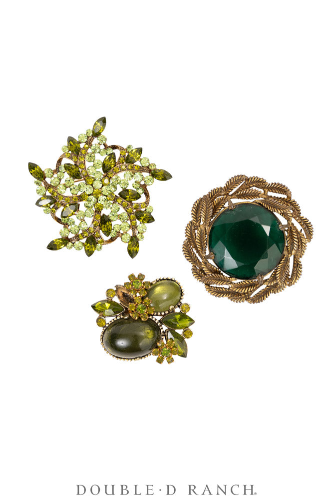 Pin, Gilded Set, Rhinestones, Vintage ‘50s-'60s, 1368