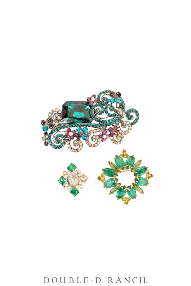 Pin, Gilded Set, Rhinestones, Vintage ‘50s-'60s, 1363