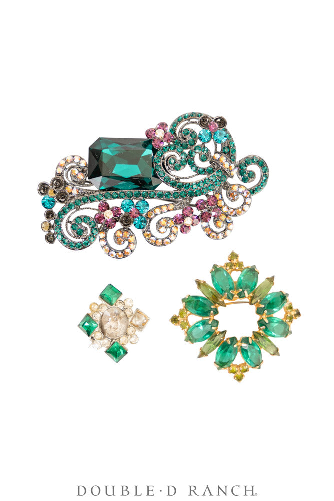 Pin, Gilded Set, Rhinestones, Vintage ‘50s-'60s, 1363