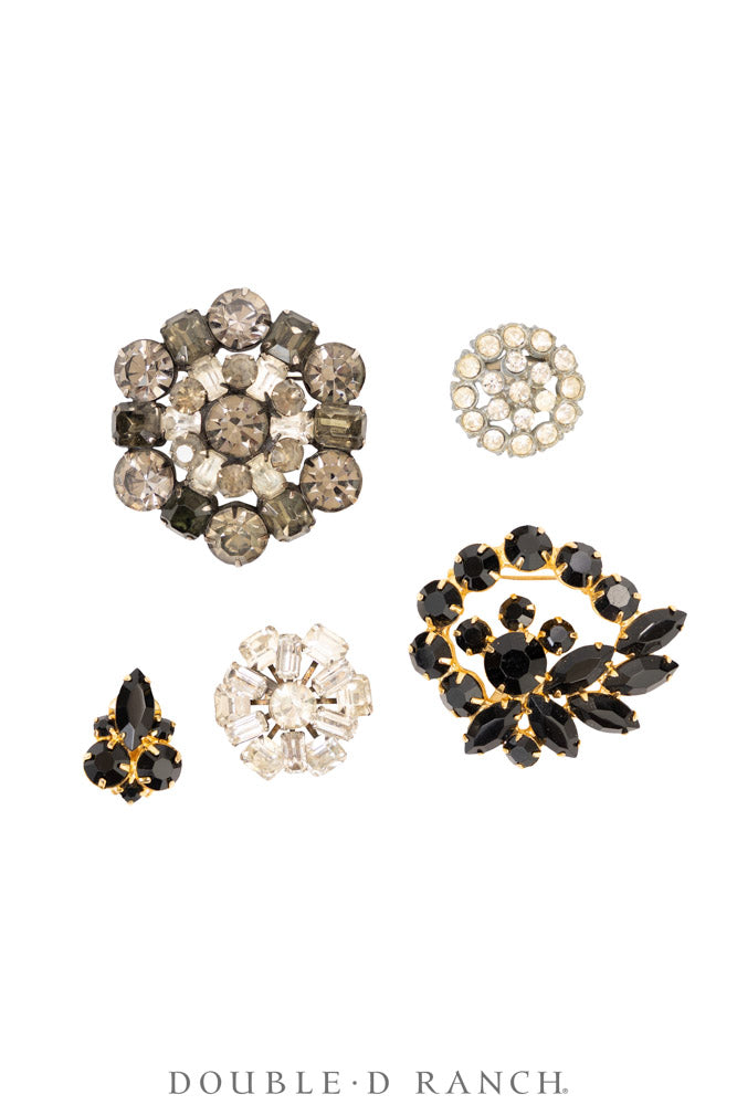 Pin, Gilded Set, Rhinestones, Vintage ‘50s-'60s, 1362
