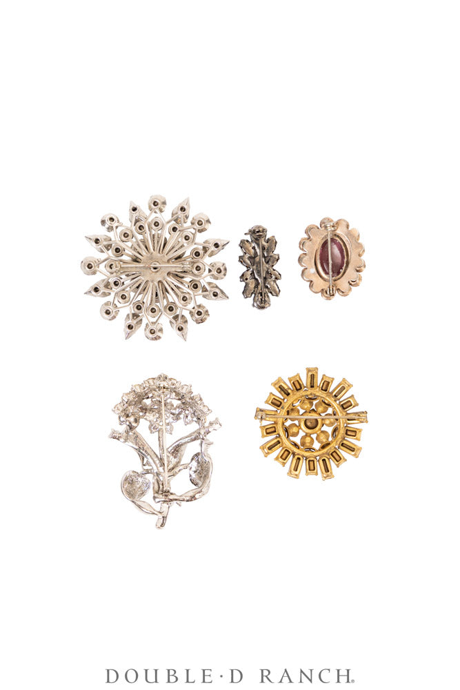 Pin, Gilded Set, Rhinestones, Vintage ‘50s-'60s, 1366
