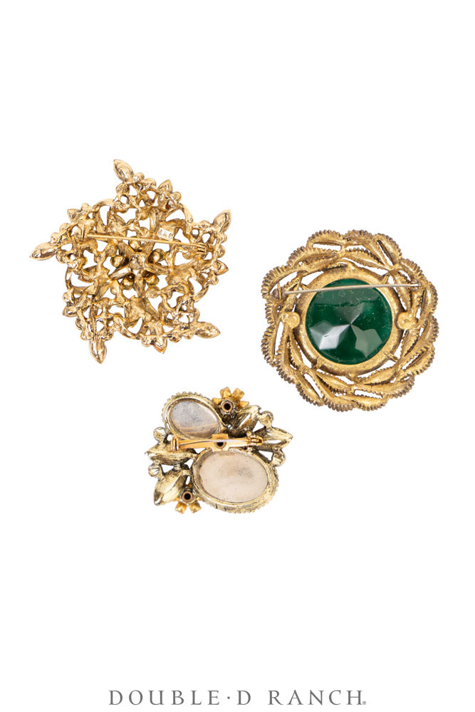 Pin, Gilded Set, Rhinestones, Vintage ‘50s-'60s, 1368