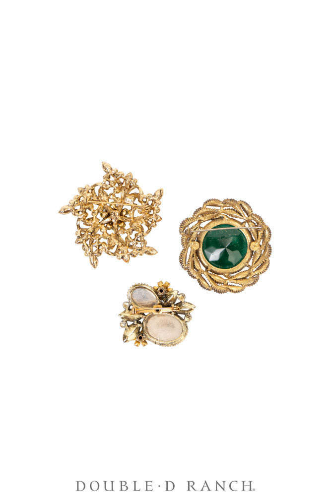 Pin, Gilded Set, Rhinestones, Vintage ‘50s-'60s, 1368
