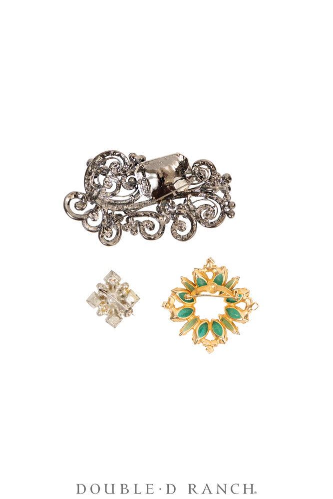 Pin, Gilded Set, Rhinestones, Vintage ‘50s-'60s, 1363