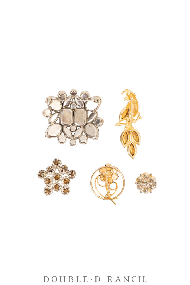 Pin, Gilded Set, Rhinestones, Vintage ‘50s-'60s, 1369
