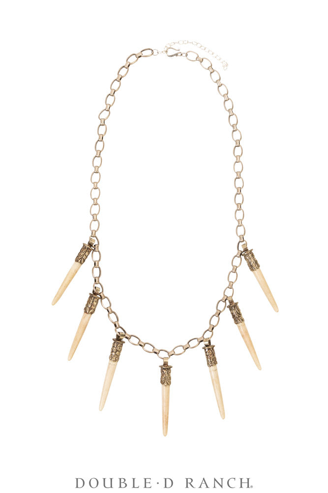 Necklace, MB, Pendant, Double Neck, Bone & Claw, Contemporary 3990