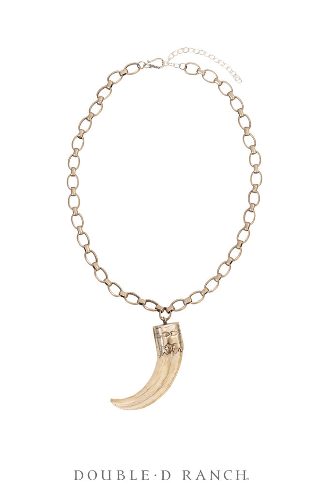 Necklace, MB, Pendant, Double Neck, Bone & Claw, Contemporary 3990