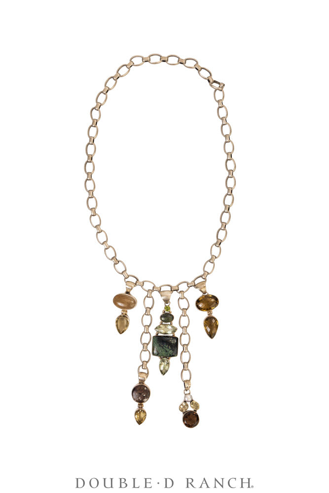 Necklace, MB, Statement, Faceted Semi-Precious Stones, Contemporary, 3994
