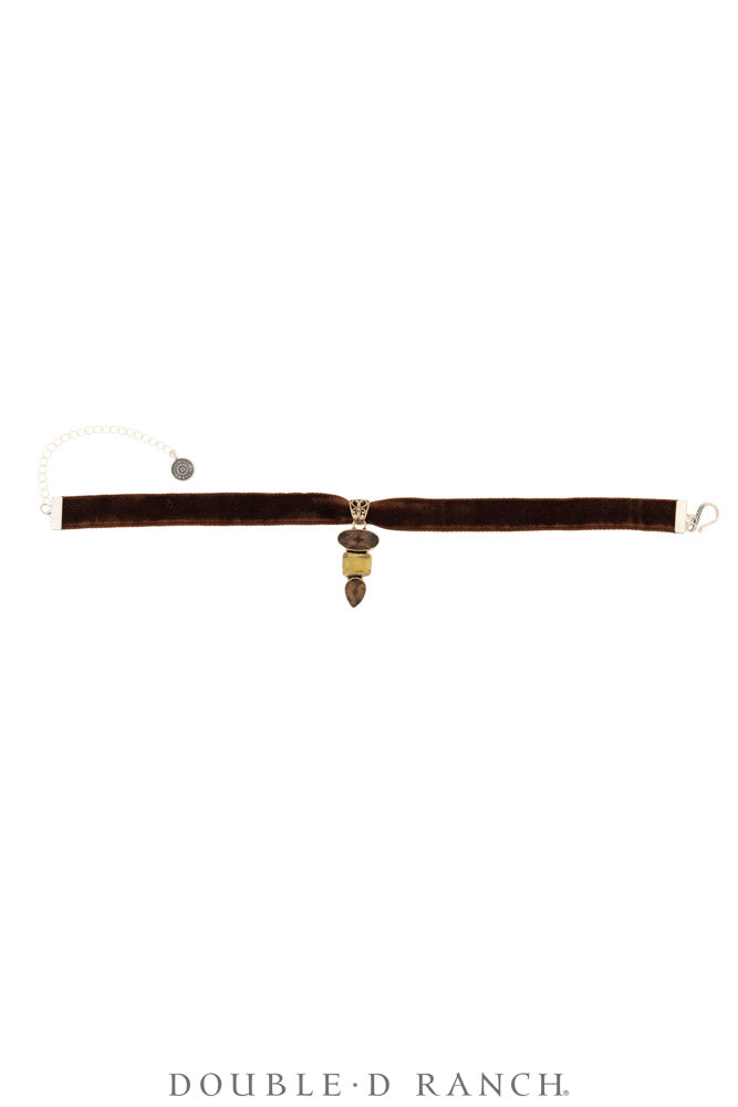 Necklace, Pendant, Margeaux Ribbon With Semi-Precious Stones, Hallmark, Contemporary, 3995L